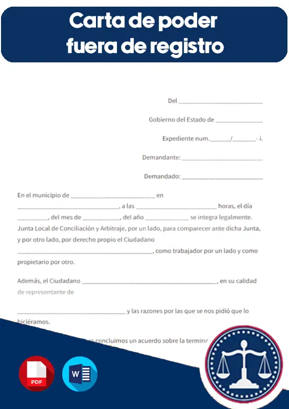 carta de poder fuera de registro