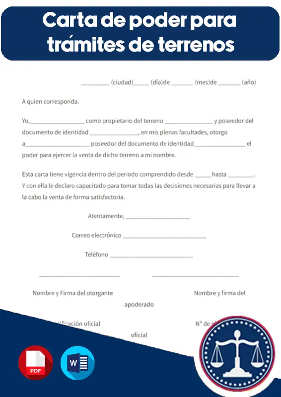 carta de poder para trámites de terrenos